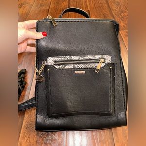 ALDO Portwine Backpack with snake print wallet